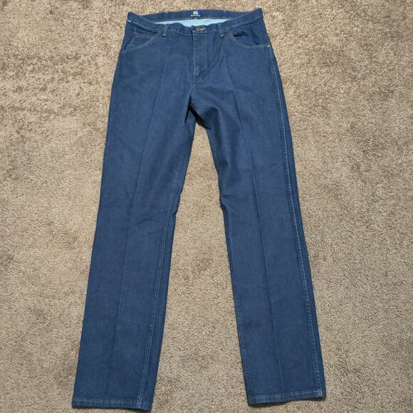 Wrangler Jeans 36 x 36 Mens Regular Fit 47MWZ PW Dark Wash Western Pants - Picture 2 of 9
